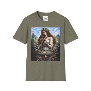 Persephone Aesthetic T-Shirt, Dark Feminine Mythology Shirt, Gothic Floral Goddess Tee, Olympian Collection image 5