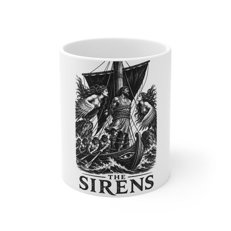 The Sirens Song Coffee Mug 11oz | The Odyssey Homer Greek Mythology Gift, Ceramic Tea Cup image 1