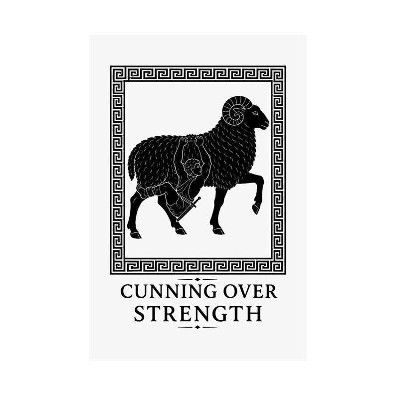 Cunning Over Strength Wall Art Poster | Greek Mythology Matte Print, The Odyssey Homer Ancient Greece Decor image 2