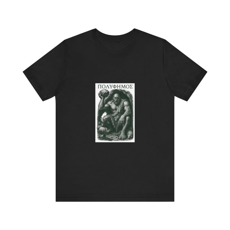 Polyphemus Cyclops Greek Mythology T-Shirt | Homer Odyssey Monster | Dark Academia Literary Gift image 3