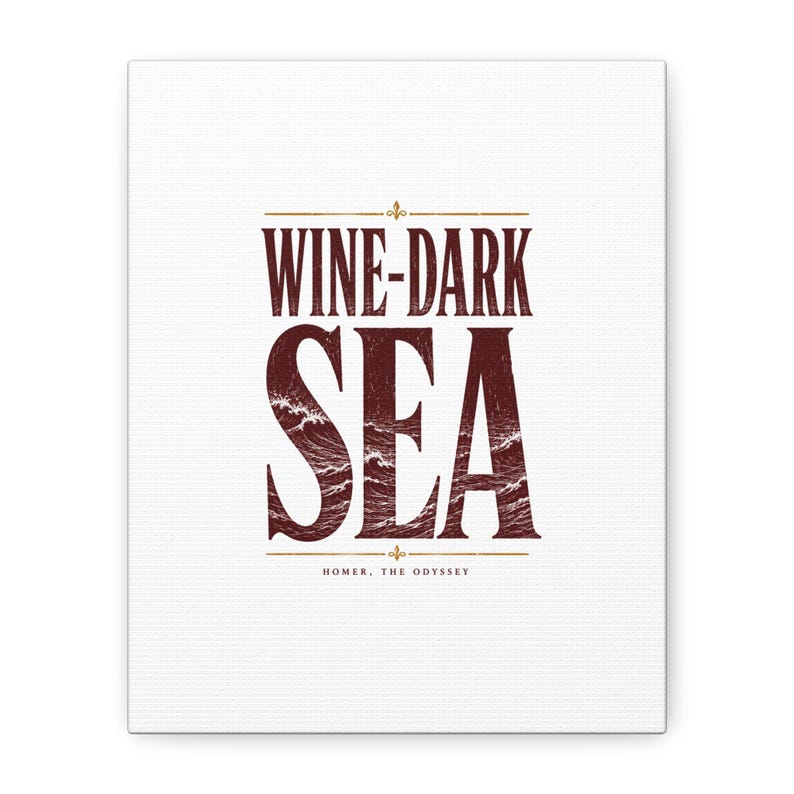 Wine Dark Sea Canvas Wall Art | The Odyssey Homer Ancient Greece Mythology Literary Home Decor Gift image 5