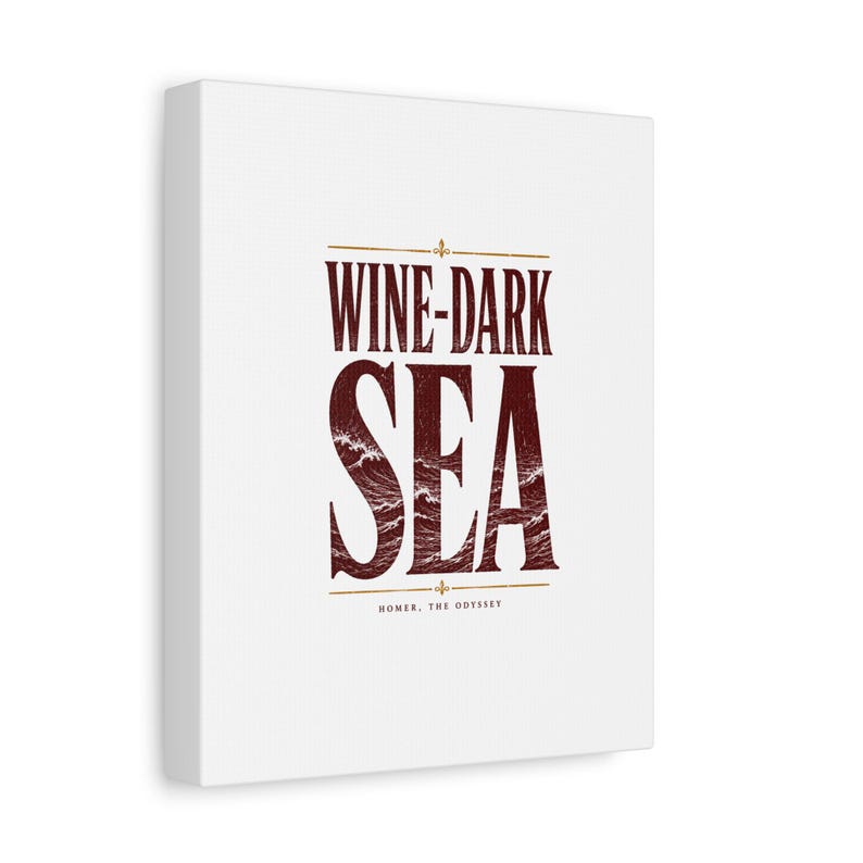 Wine Dark Sea Canvas Wall Art | The Odyssey Homer Ancient Greece Mythology Literary Home Decor Gift image 6