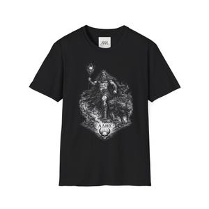 ハデス（ギリシャ神話の神）Tシャツ｜ダークファンタジー ハデスとケルベロス ユニセックスTシャツ｜オリンピアンコレクション 画像 4