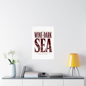 Wijnkleurige zee muurposter | Homerus' Odyssee matte print, Griekse mythologie literaire citaat, decoratie voor het oude Griekenland afbeelding 8