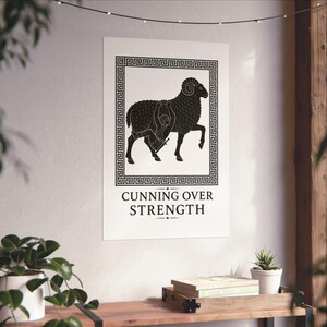 Cunning Over Strength Wall Art Poster | Greek Mythology Matte Print, The Odyssey Homer Ancient Greece Decor image 6