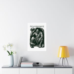 Polyphemus Cyclops Wall Art Poster | Greek Mythology Matte Print, The Odyssey Homer Ancient Greece Decor image 8