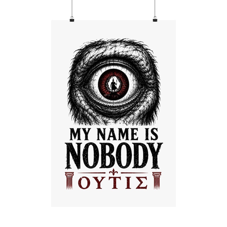 Mijn naam is niemand | Muurposter | Matte print met Griekse mythologie, De Odyssee, Cycloop, Homerus, Oud Griekenland afbeelding 1