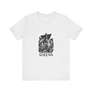 The Sirens Greek Mythology T-Shirt | Homer Odyssey Linocut Art | Dark Academia Literary Gift image 2