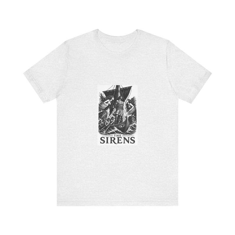 The Sirens Greek Mythology T-Shirt | Homer Odyssey Linocut Art | Dark Academia Literary Gift image 2