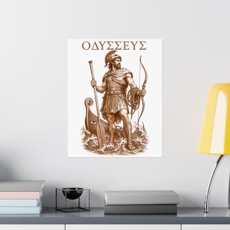 Odysseus Wall Art Poster | Greek Mythology Matte Print, The Odyssey Homer Ancient Greece Decor image 16