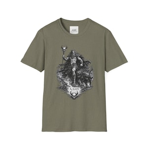 ハデス（ギリシャ神話の神）Tシャツ｜ダークファンタジー ハデスとケルベロス ユニセックスTシャツ｜オリンピアンコレクション 画像 7