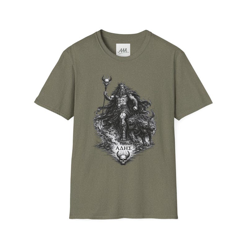 ハデス（ギリシャ神話の神）Tシャツ｜ダークファンタジー ハデスとケルベロス ユニセックスTシャツ｜オリンピアンコレクション 画像 7