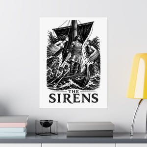 Póster de arte mural de Las Sirenas / Impresión mate de mitología griega, La Odisea de Homero, decoración de la Antigua Grecia imagen 16