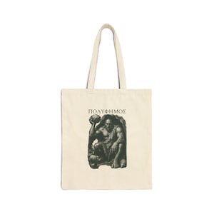 Polyphemus Cyclops Tote Bag | The Odyssey Homer Ancient Greece Mythology Literary Gift image 1