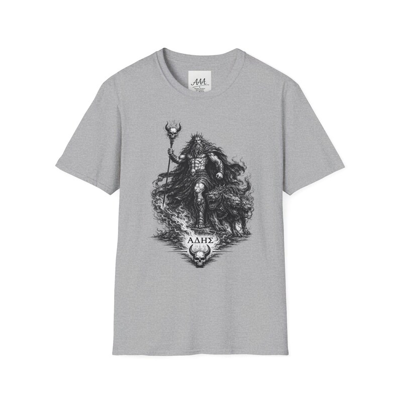 ハデス（ギリシャ神話の神）Tシャツ｜ダークファンタジー ハデスとケルベロス ユニセックスTシャツ｜オリンピアンコレクション 画像 6