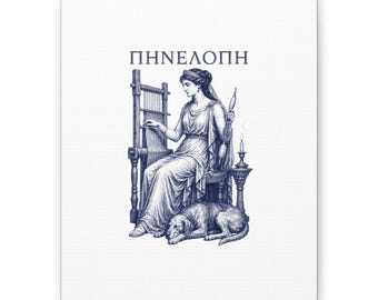 Penelope Weaving Canvas Wall Art | The Odyssey Homer Ancient Greece Mythology Home Decor Gift