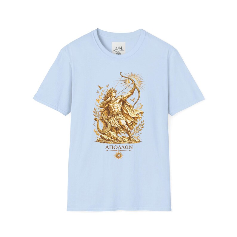 Apollo Greek God T-Shirt | Sun God Lyre Mythology Tee | Ancient Greece Graphic Shirt | Gift for Music Lover | Unisex Soft Cotton image 11