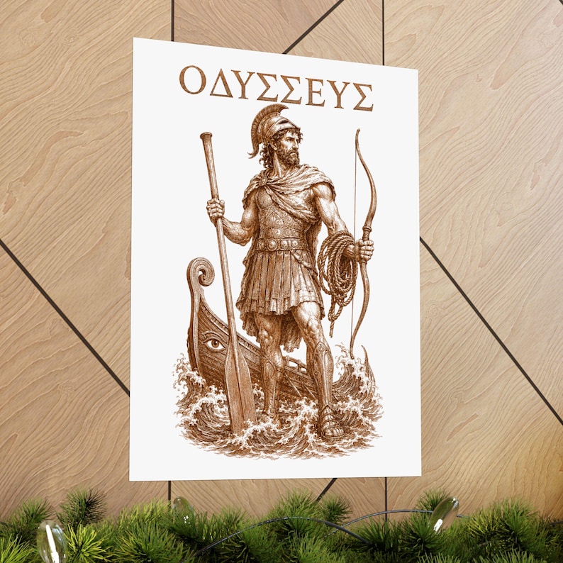 Odysseus Wall Art Poster | Greek Mythology Matte Print, The Odyssey Homer Ancient Greece Decor image 5