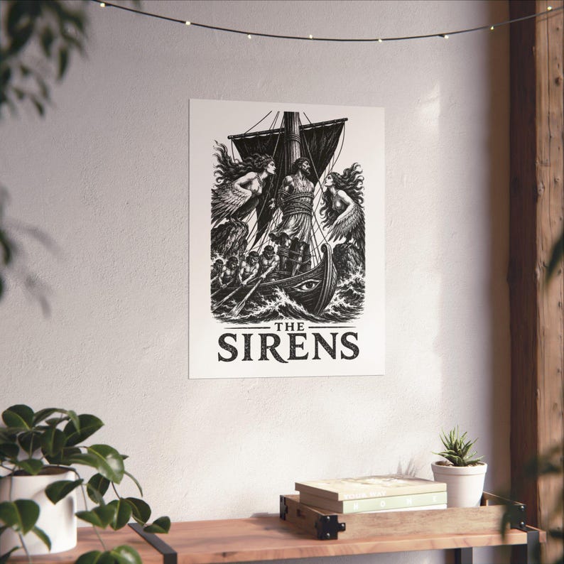 Póster de arte mural de Las Sirenas / Impresión mate de mitología griega, La Odisea de Homero, decoración de la Antigua Grecia imagen 14