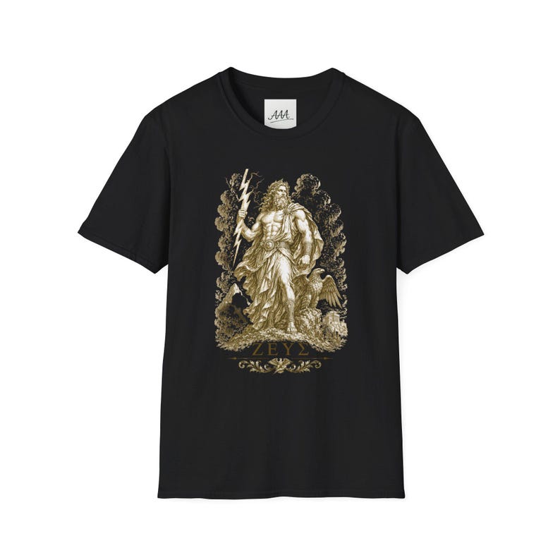 Zeus T-Shirt | King of the Gods Greek Mythology Tee | Ancient Greece Graphic Shirt | Gift for History Lover | Unisex Soft Cotton image 5