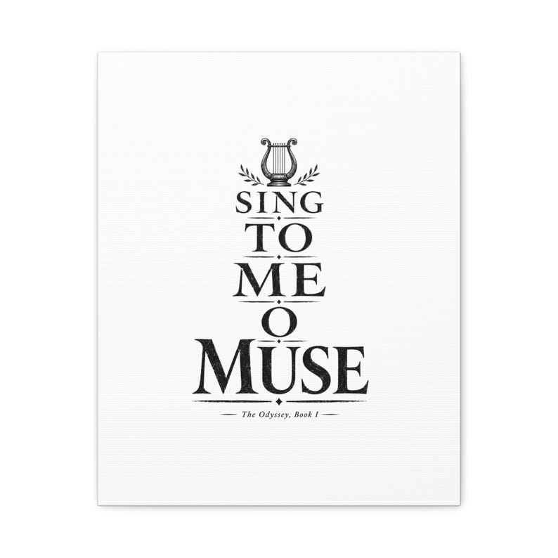Sing to Me O Muse Canvas Wall Art | The Odyssey Homer Ancient Greece Poetry Home Decor Gift image 11
