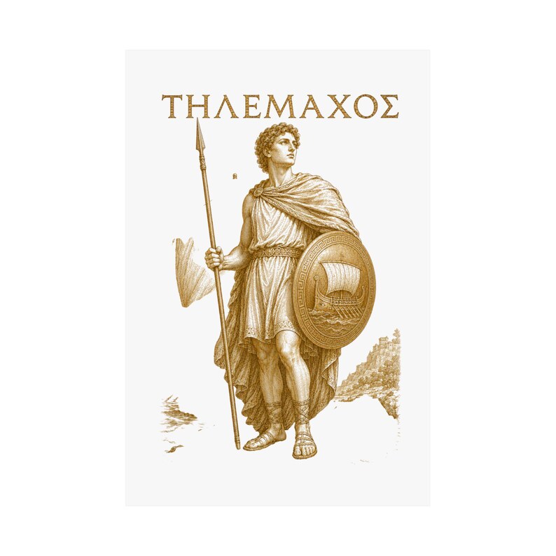 Telemachus Wall Art Poster | Greek Mythology Matte Print, The Odyssey Homer Ancient Greece Decor image 2