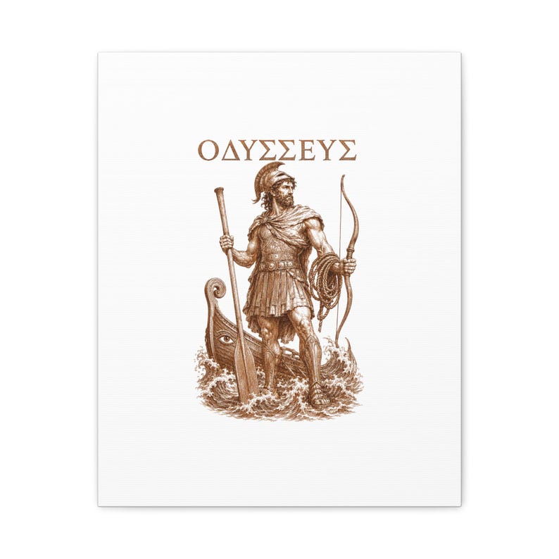 Odysseus Greek Warrior Canvas Wall Art | The Odyssey Homer Ancient Greece Mythology Home Decor Gift image 15