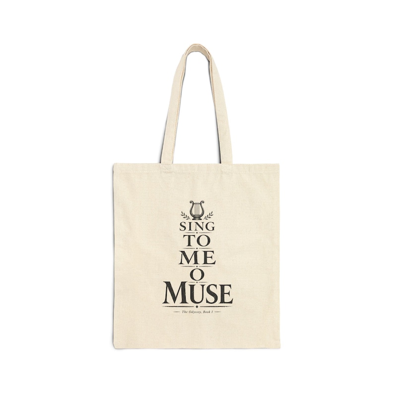 Borsa tote "Sing to Me O Muse" / L'Odissea di Omero, antica Grecia, poesia, regalo letterario immagine 1