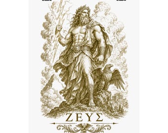 Zeus-affisch | Olympiska samlingen | Väggkonst med gud i antikens grekisk mytologi