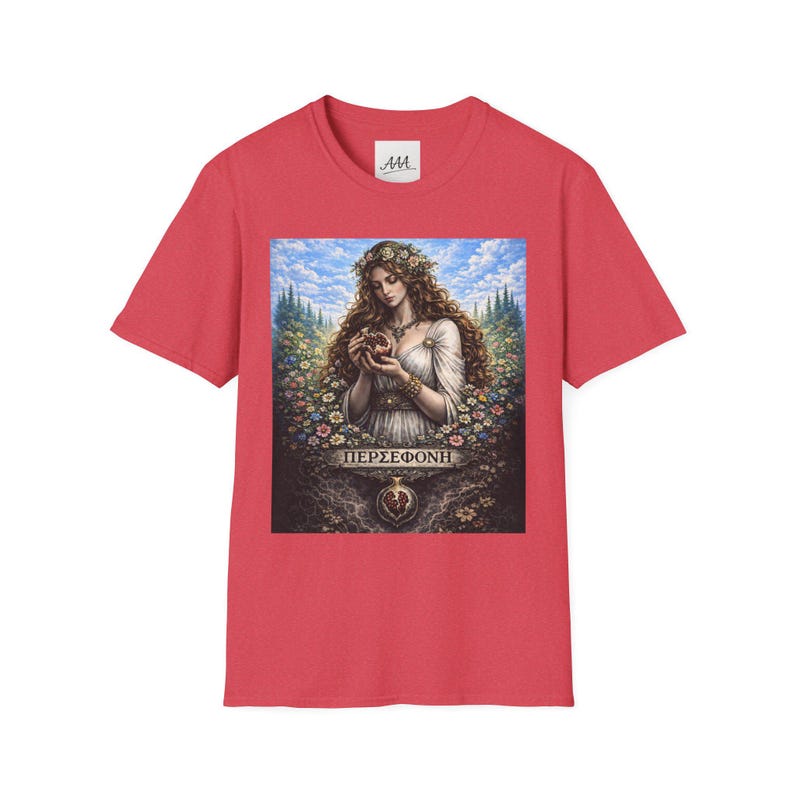 Persephone Aesthetic T-Shirt, Dark Feminine Mythology Shirt, Gothic Floral Goddess Tee, Olympian Collection image 12