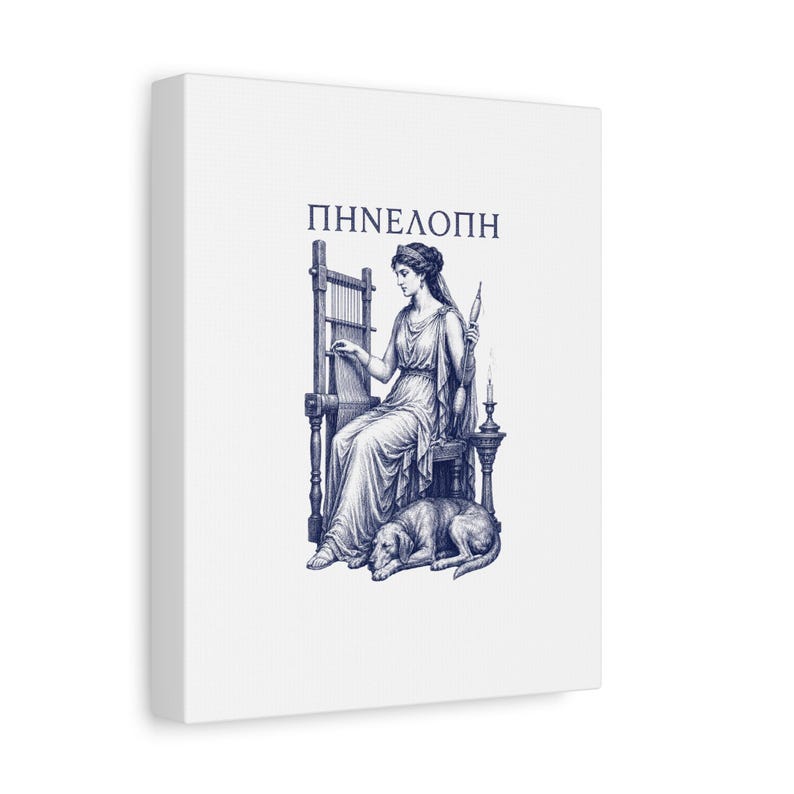 Penelope Weaving Canvas Wall Art | The Odyssey Homer Ancient Greece Mythology Home Decor Gift image 2