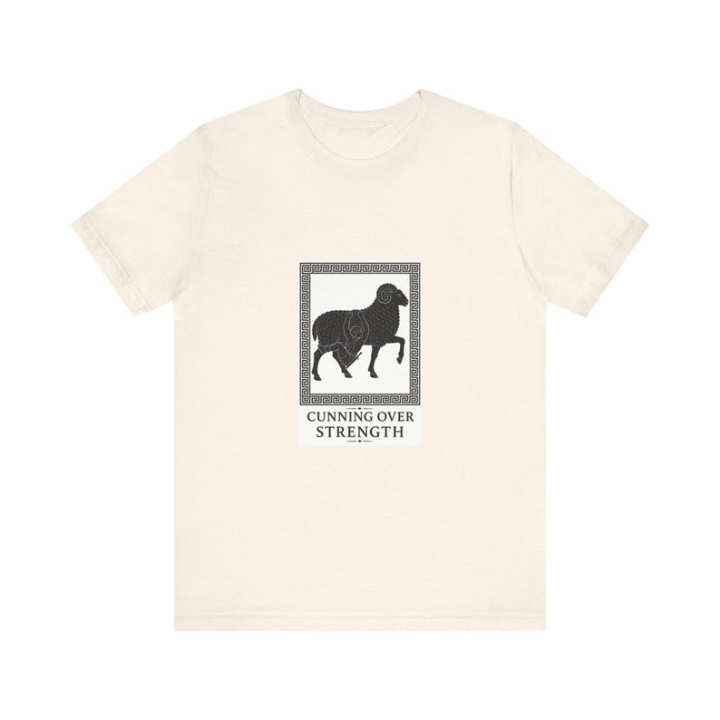 Cunning Over Strength Greek Mythology T-Shirt | Homer Odyssey Silhouette Art | Dark Academia Gift image 4