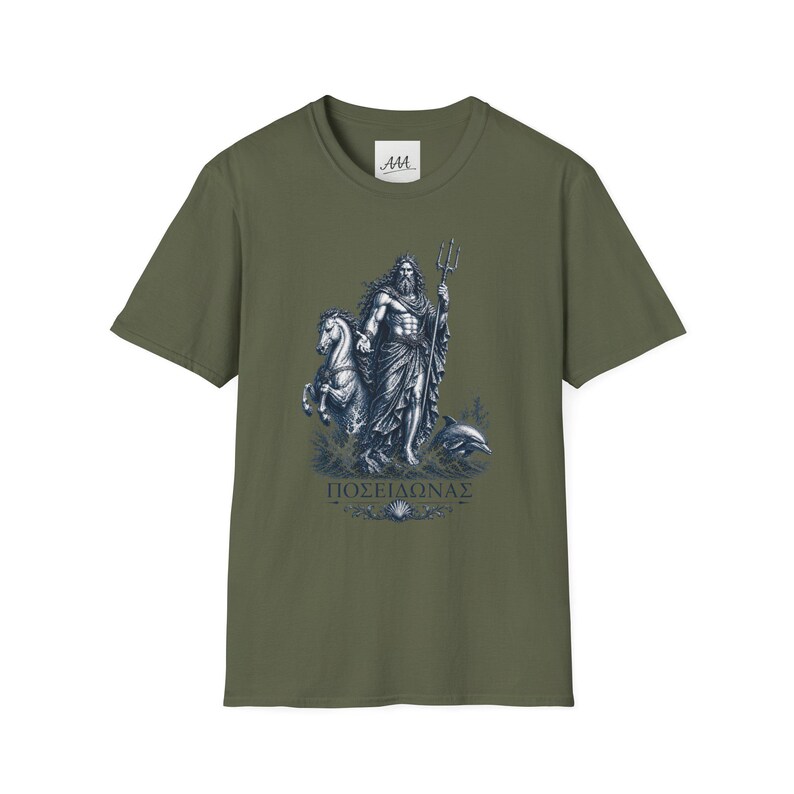 Poseidon T-Shirt | Greek God of the Sea Mythology Tee | Ancient Greece Graphic Shirt | Gift for Ocean Lover | Unisex Soft Cotton image 8