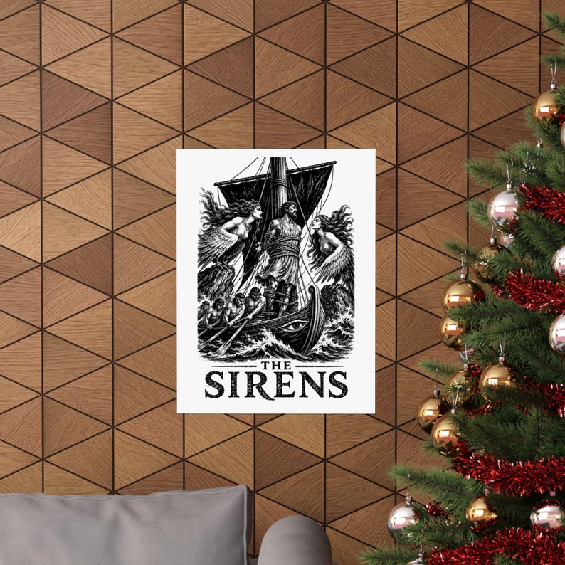Póster de arte mural de Las Sirenas / Impresión mate de mitología griega, La Odisea de Homero, decoración de la Antigua Grecia imagen 12