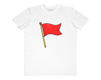 T-shirt met rode vlag voor mannen | Grappig T-shirt met waarschuwingsvlag | Sarcastisch humoristisch cadeau voor hem | Casual katoenen shirt | Humoristisch T-shirt voor op stap |