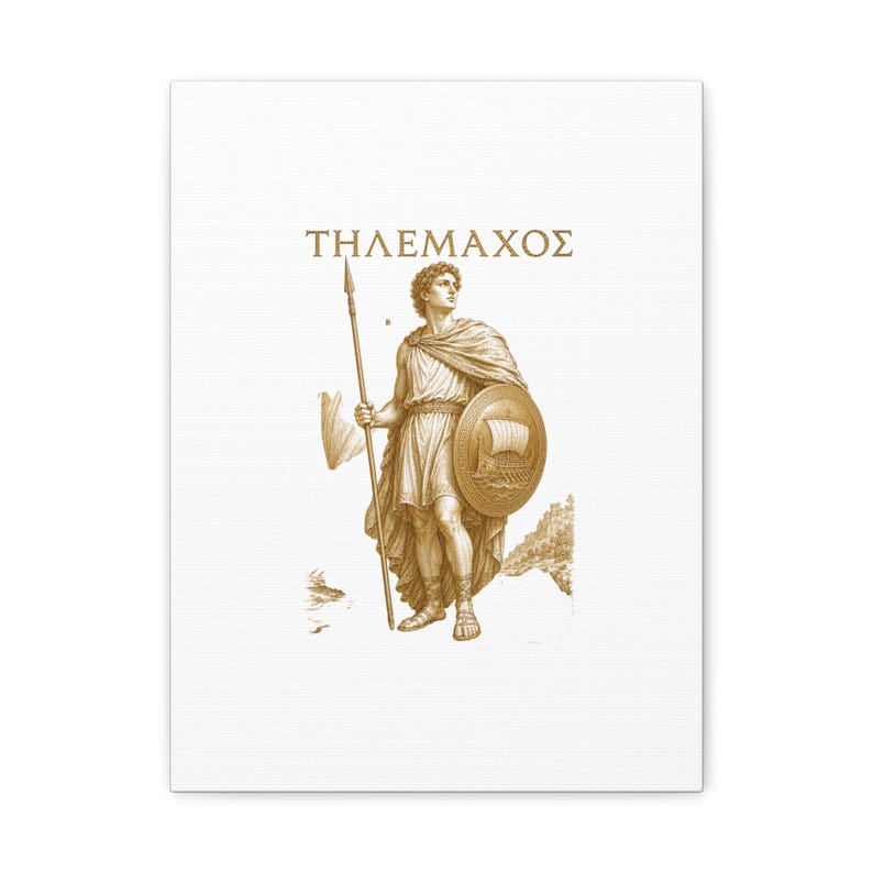 Telemachus Greek Hero Canvas Wall Art | The Odyssey Homer Ancient Greece Mythology Home Decor Gift image 10