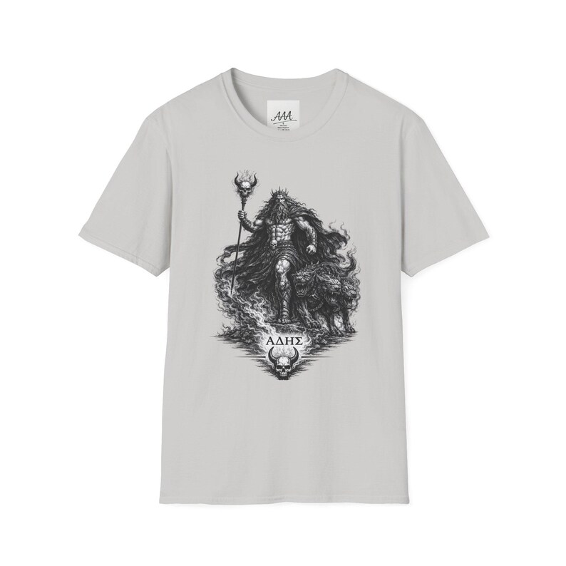 ハデス（ギリシャ神話の神）Tシャツ｜ダークファンタジー ハデスとケルベロス ユニセックスTシャツ｜オリンピアンコレクション 画像 5