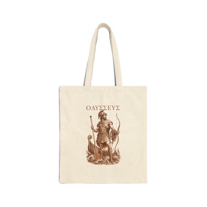 Odysseus Greek Warrior Tote Bag | The Odyssey Homer Ancient Greece Mythology Literary Gift image 1