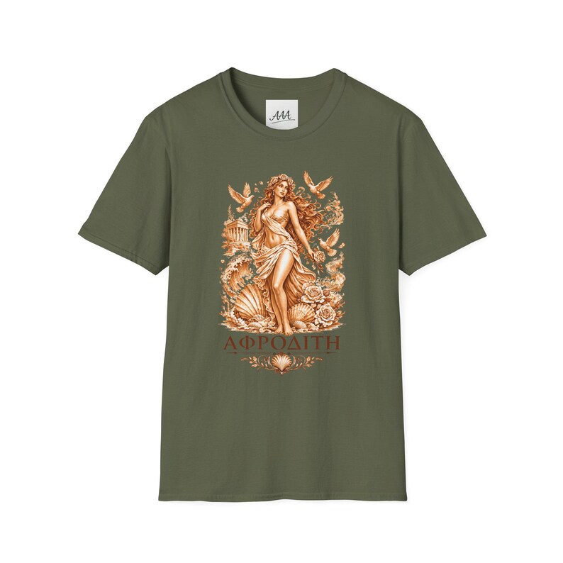 Aphrodite T-Shirt | Griechische Göttin der Liebe Mythologie Tee | Antikes Griechenland Grafik-Shirt | Geschenk für Sie | Weiche Unisex-Baumwolle Bild 13