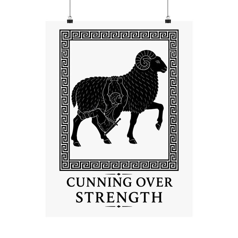 Cunning Over Strength Wall Art Poster | Greek Mythology Matte Print, The Odyssey Homer Ancient Greece Decor image 9