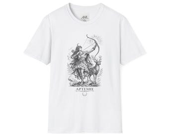Artemis T-Shirt | Greek Goddess of the Hunt Mythology Tee | Ancient Greece Graphic Shirt | Gift for Her | Unisex Soft Cotton