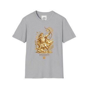 Apollo Greek God T-Shirt | Sun God Lyre Mythology Tee | Ancient Greece Graphic Shirt | Gift for Music Lover | Unisex Soft Cotton image 6