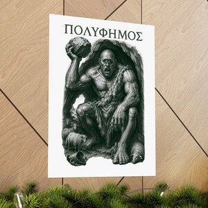 Polyphemus Cyclops Wall Art Poster | Greek Mythology Matte Print, The Odyssey Homer Ancient Greece Decor image 13
