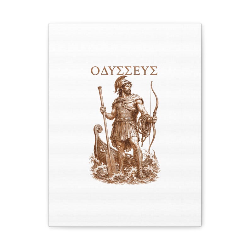 Odysseus Greek Warrior Canvas Wall Art | The Odyssey Homer Ancient Greece Mythology Home Decor Gift image 10