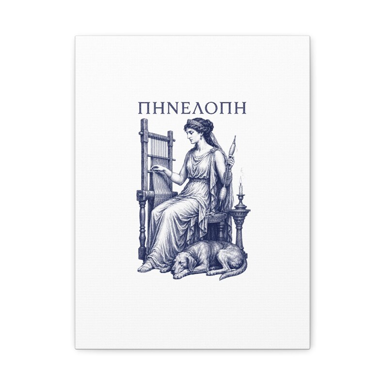 Penelope Weaving Canvas Wall Art | The Odyssey Homer Ancient Greece Mythology Home Decor Gift image 6