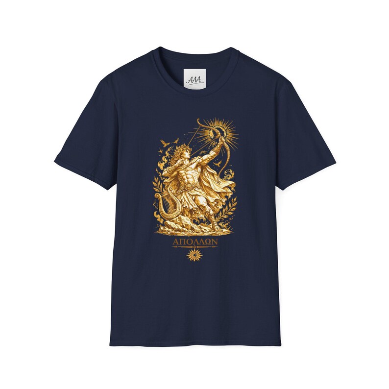 Apollo Greek God T-Shirt | Sun God Lyre Mythology Tee | Ancient Greece Graphic Shirt | Gift for Music Lover | Unisex Soft Cotton image 13