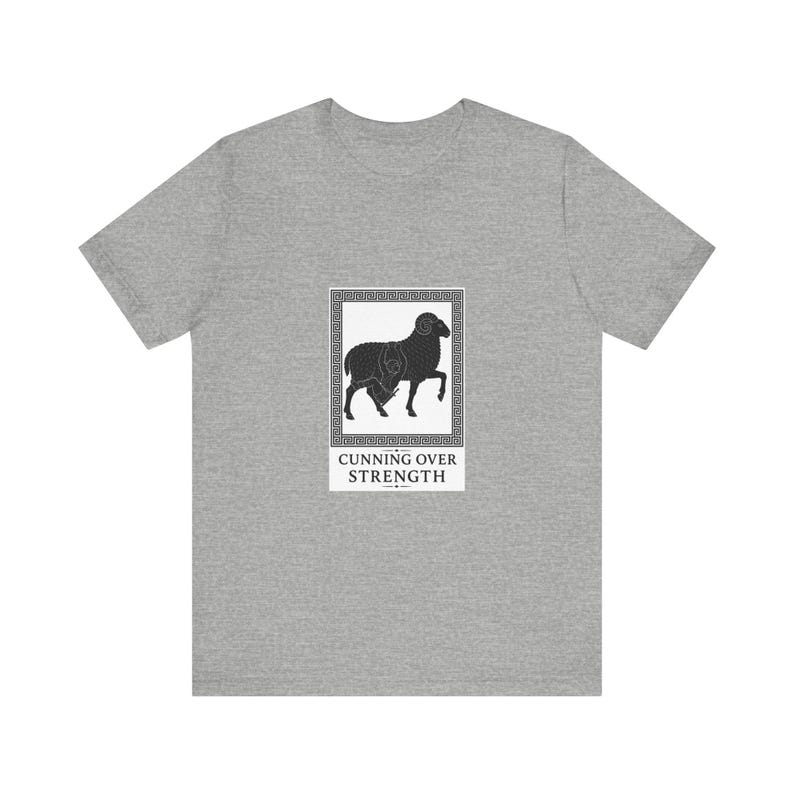 Cunning Over Strength Greek Mythology T-Shirt | Homer Odyssey Silhouette Art | Dark Academia Gift image 5