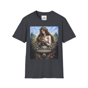 Persephone Aesthetic T-Shirt, Dark Feminine Mythology Shirt, Gothic Floral Goddess Tee, Olympian Collection image 10