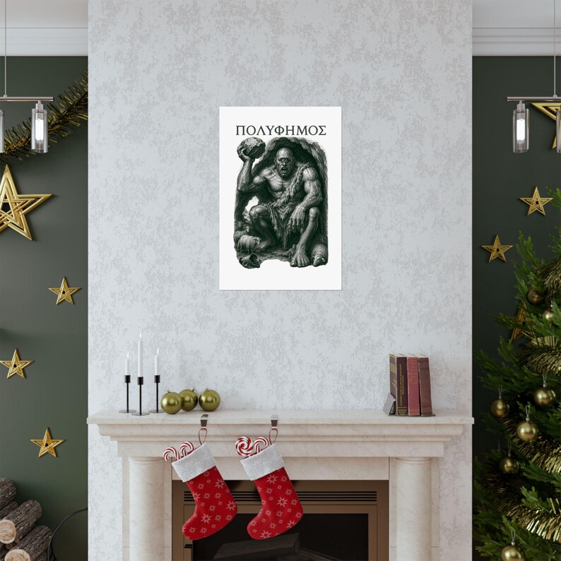 Polyphemus Cyclops Wall Art Poster | Greek Mythology Matte Print, The Odyssey Homer Ancient Greece Decor image 7
