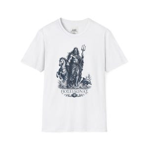 Poseidon T-Shirt | Greek God of the Sea Mythology Tee | Ancient Greece Graphic Shirt | Gift for Ocean Lover | Unisex Soft Cotton image 1